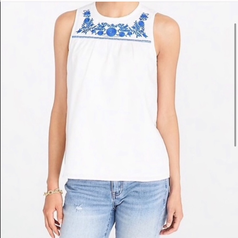 J. Crew Embroidered Tank